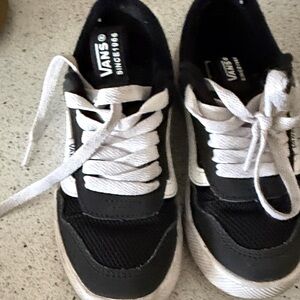 Vans Black and White Low-Profile Skate Sneakers
